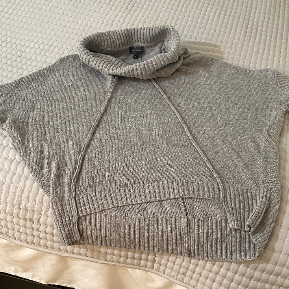 The Limited Heather Gray Cowl Neck Sweater